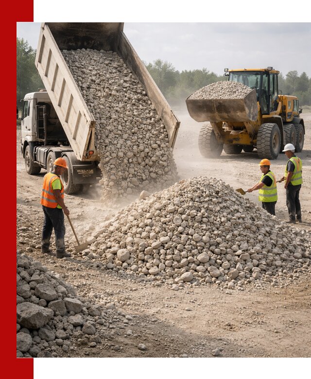 Доставка известнякового щебня фр. 40-70 в Самаре