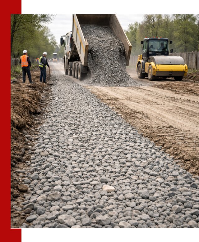 Доставка щебня для отсыпки дорог в Самаре высокого качества