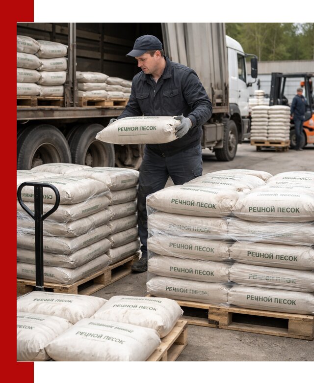 Речной песок в мешках с доставкой в Самаре