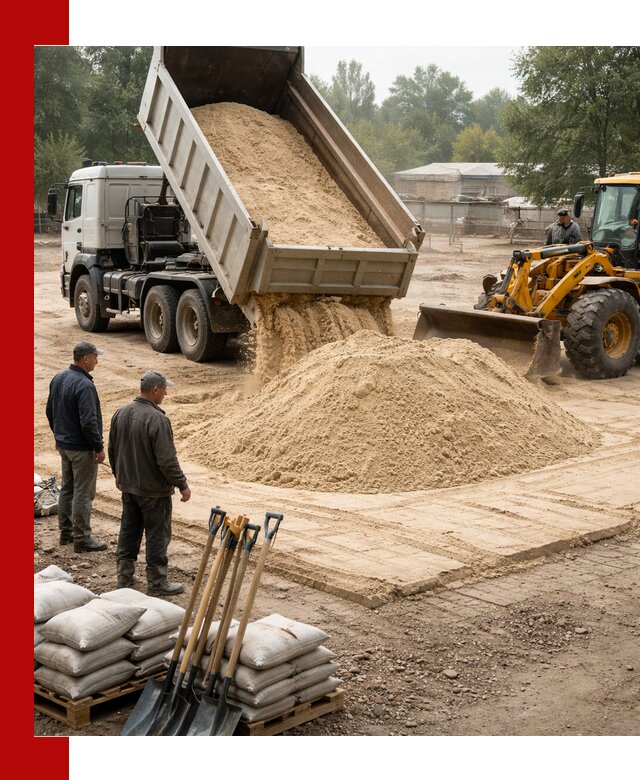 Доставка мытого песка в Самаре с самосвалами по выгодной цене