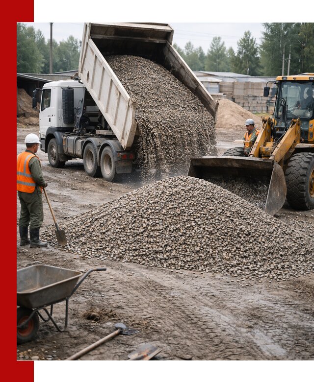 Мытый гравий с доставкой в Самаре от карьера до участка