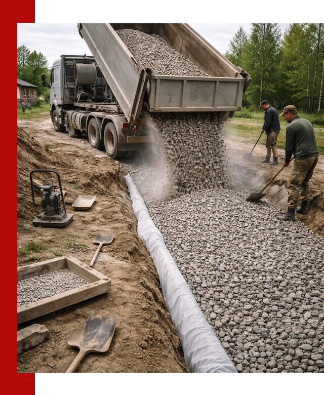 Гравий для дренажа с доставкой в Самаре качественный и недорогой
