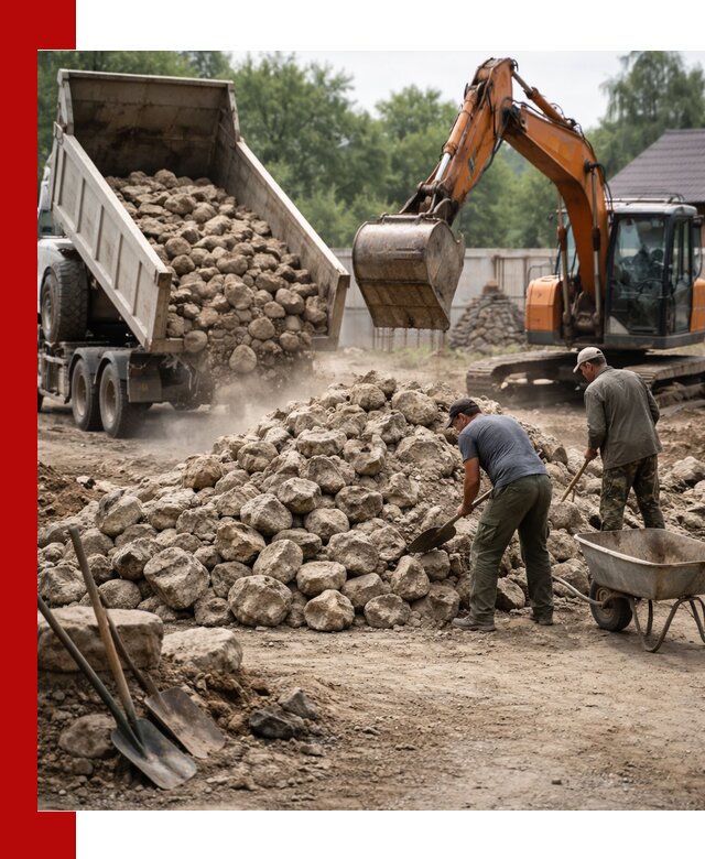 Доставка и разгрузка бутового камня в Самаре