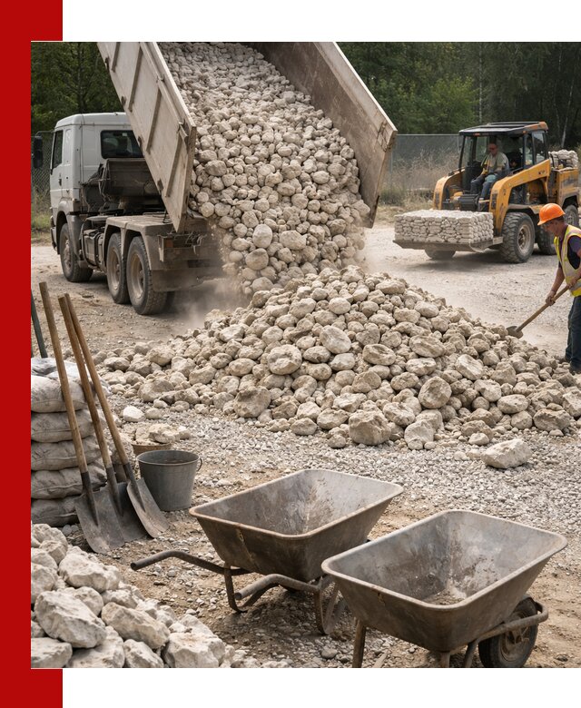 Доставка и продажа бутового известнякового камня в Самаре