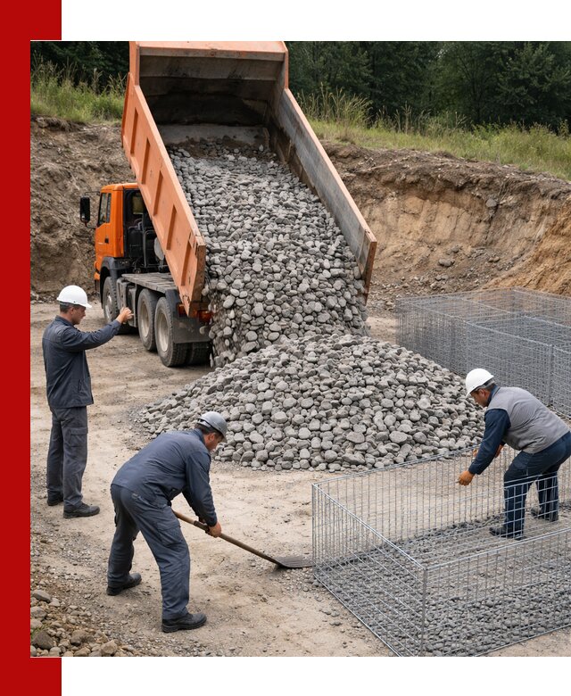 Камень для габионов с доставкой в Самаре быстро и надёжно