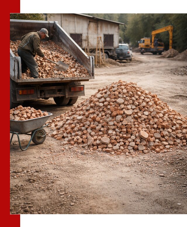 Доставка и подушка из боя кирпича с разгрузкой в Самаре